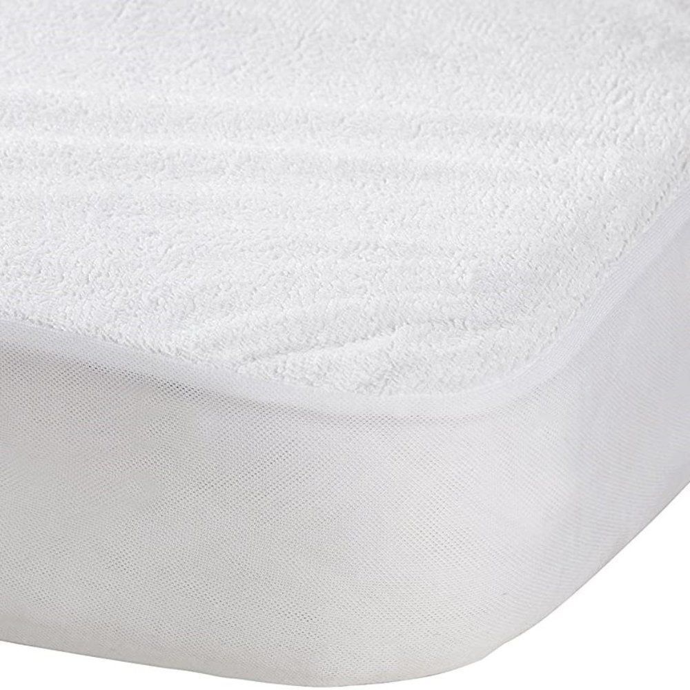 Playgro Bonne Sante Twin Mattress Protector Cotton Terry White